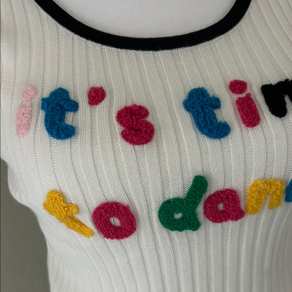Colorful Lettered Women's Top - Picture 3 of 3